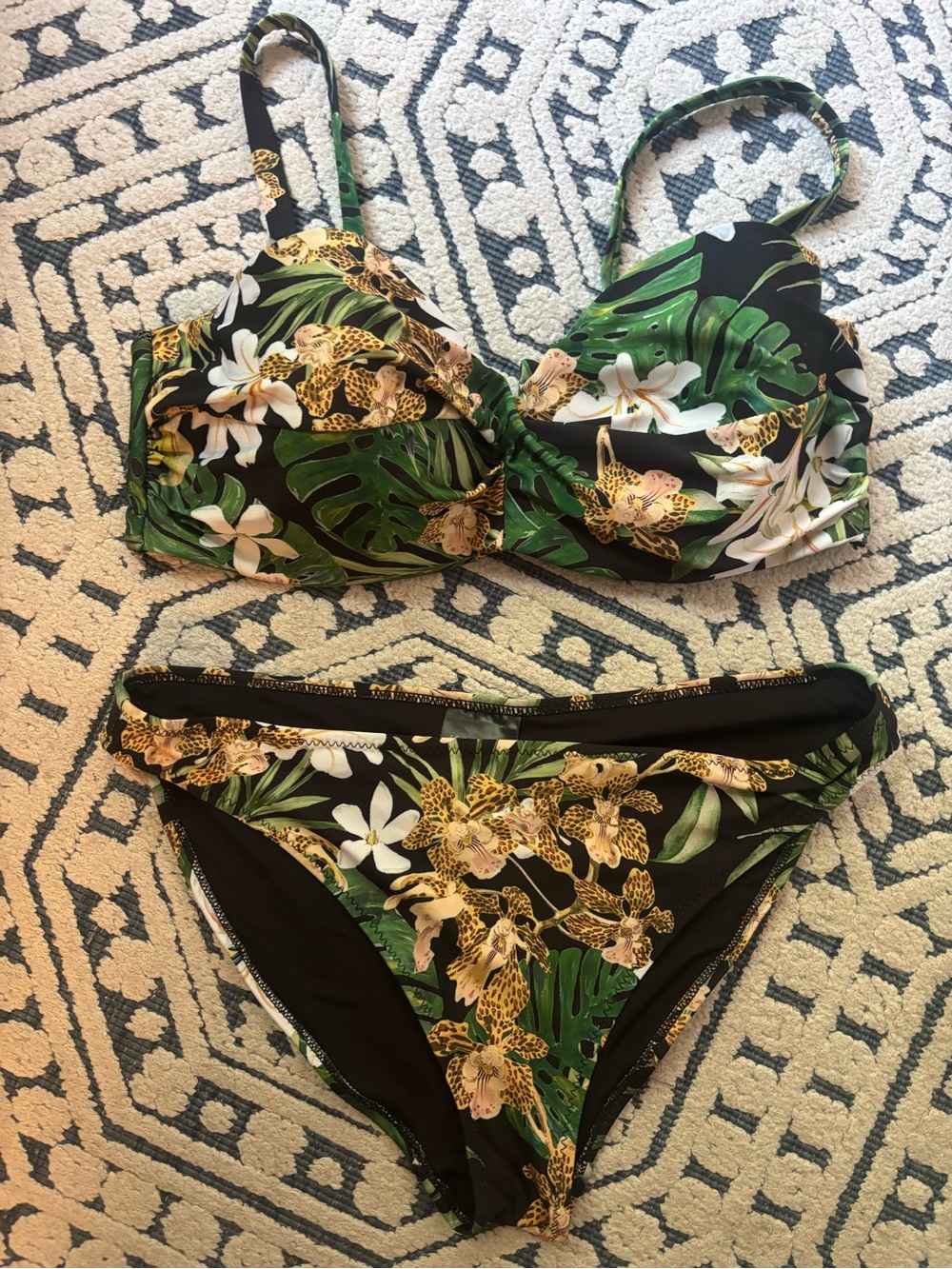 H&M balconette bikini tropical safari 38C